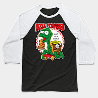 Pizza Powered - Mutant Turtle Skateboard Pizza Delivery Baseball T-Shirt